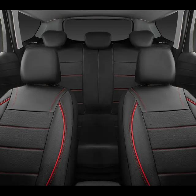 Universal Leather Car Seat Covers Simple Style Breathable  5 Seat Car Seat Cover 2