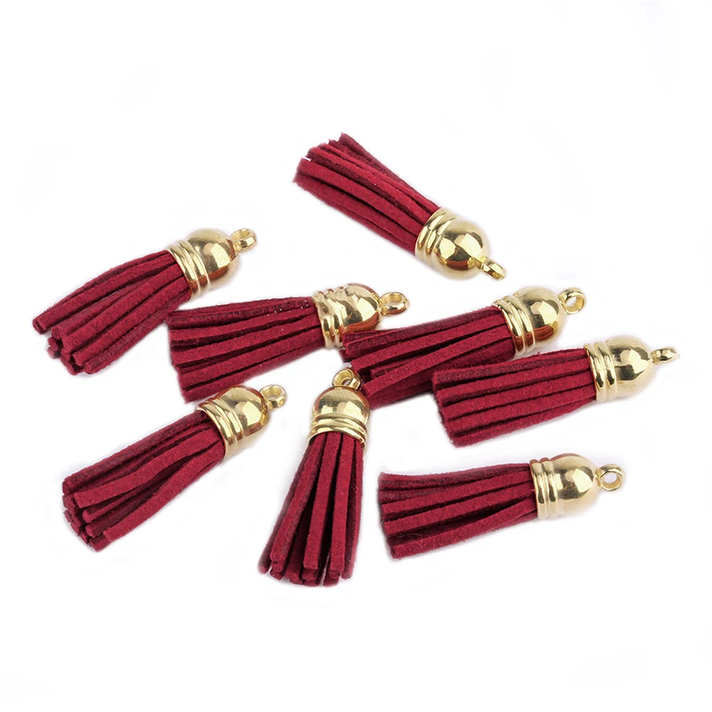 10Pieces/Pack 38mm Keychain Tassels Bulk Suede Leather Colored Tassel  Pendants with Gold Cap for Keychain Craft and DIY Project - AliExpress