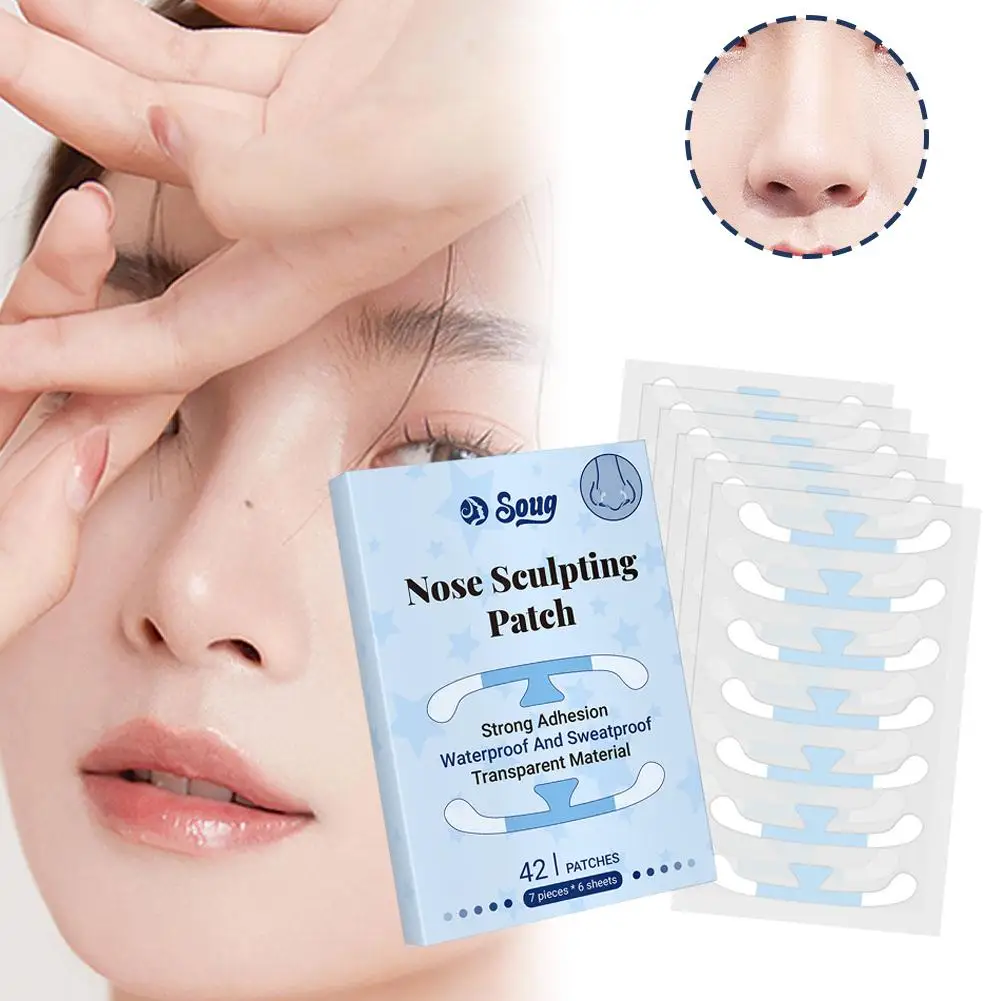 Shrinking Nose Wing Stickers Invisible Nose Shrink Patch For Cosplay Special Shrink Beauty Strips Shaper Lifting 42PCs nose shaper nostril opener dilators acne stickers