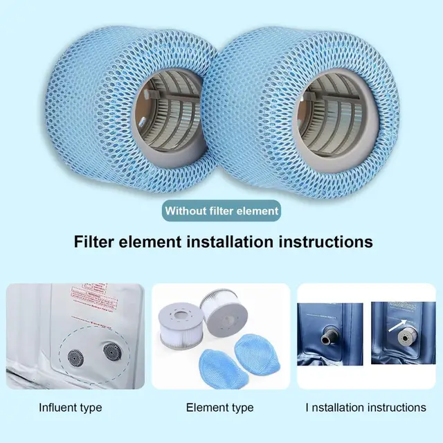 2Db/Beállított Medence Szűrő Háló Újrafelhasználható Sűrű Gyakorlati Víztisztító Cserélhető Gyógyfürdőszűrő - Image 2
