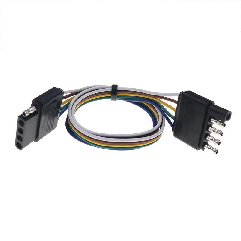 Car trailer connector American 5-pin plug socket extension cable RV adapter tail light signal connection 25 inches
