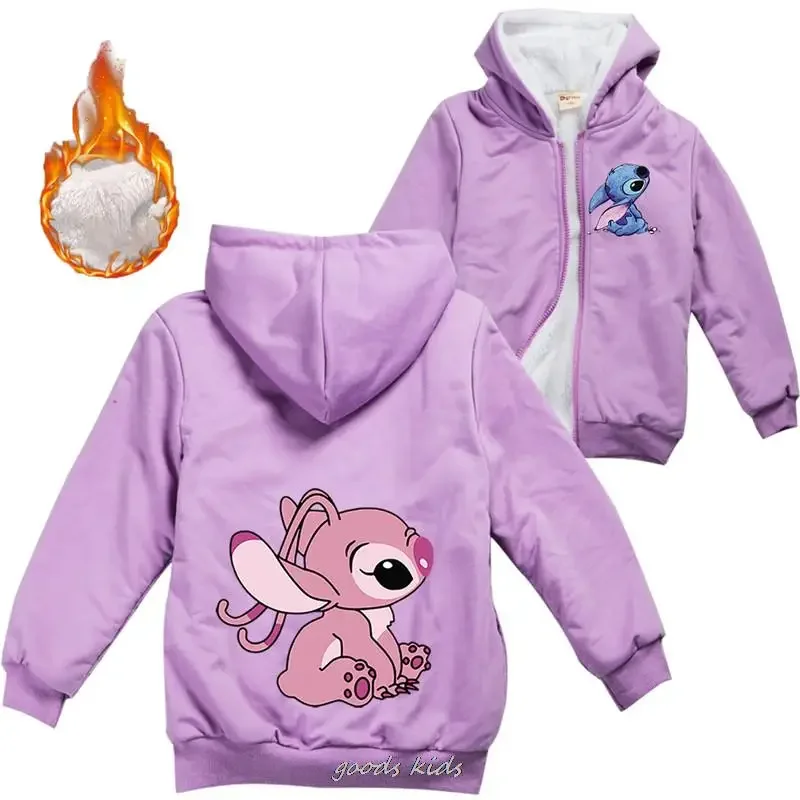 Kids Jackets Disney Stitch Youth Children Winter Jackets Girls Cotton Padded Kids Boy Jacket Warm Outerwear Autumn Casual Kids Coats Winter