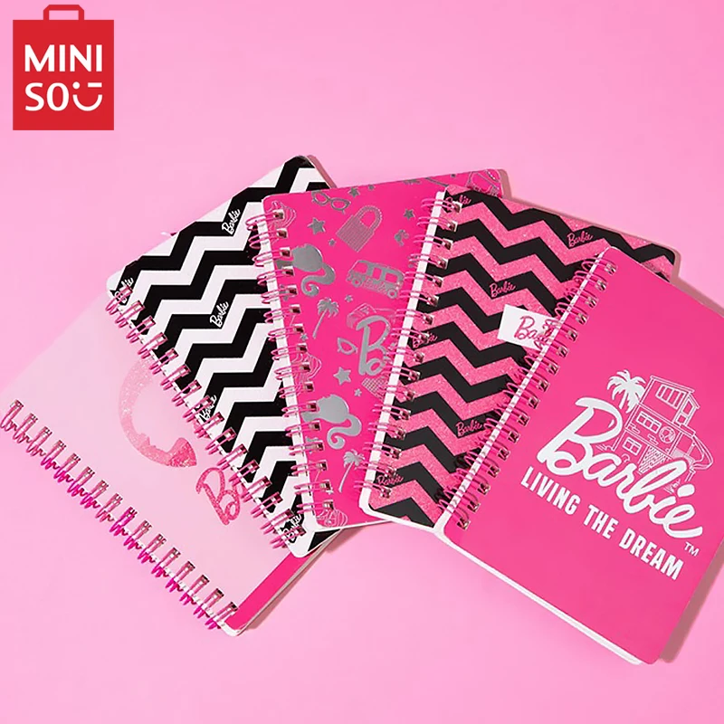 

Miniso Barbie Kawaii A6 Coil Notebook Students 64 Pages Daily Weekly Planner Small Portable Notepad Grils School Stationery