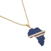 Africa Map & Cabo Verde Flag  Pendant Necklaces Gold Color Jewelry 3