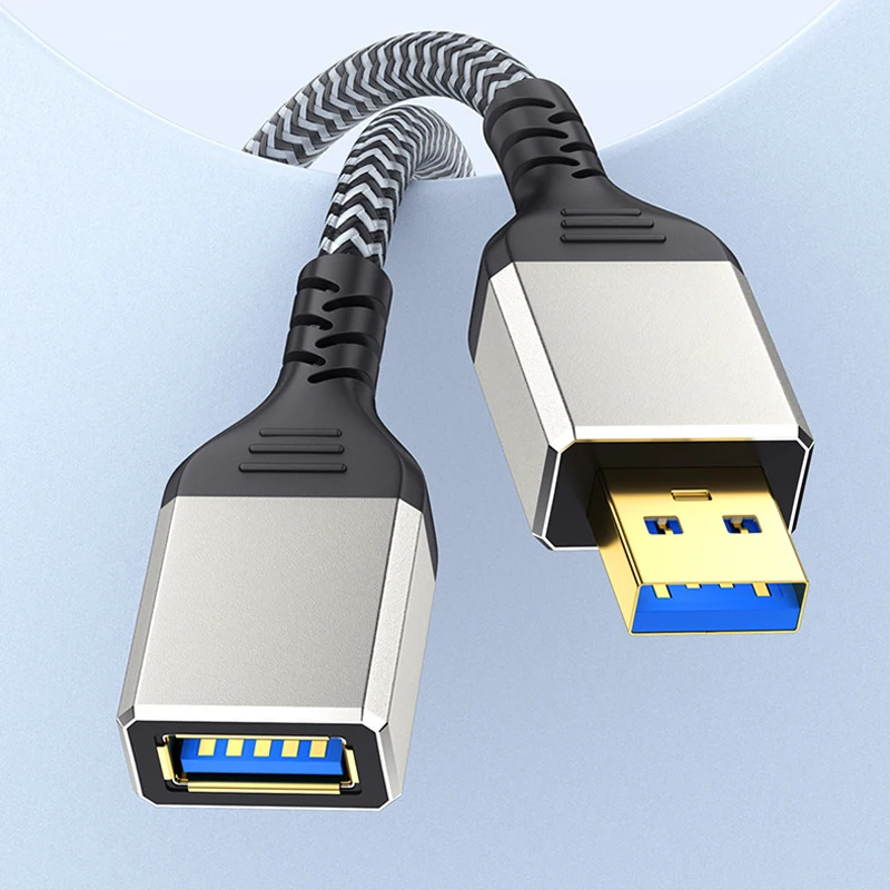 Premium Braided USB 3.0 Extension Cable - High-Speed Data Transfer Cord