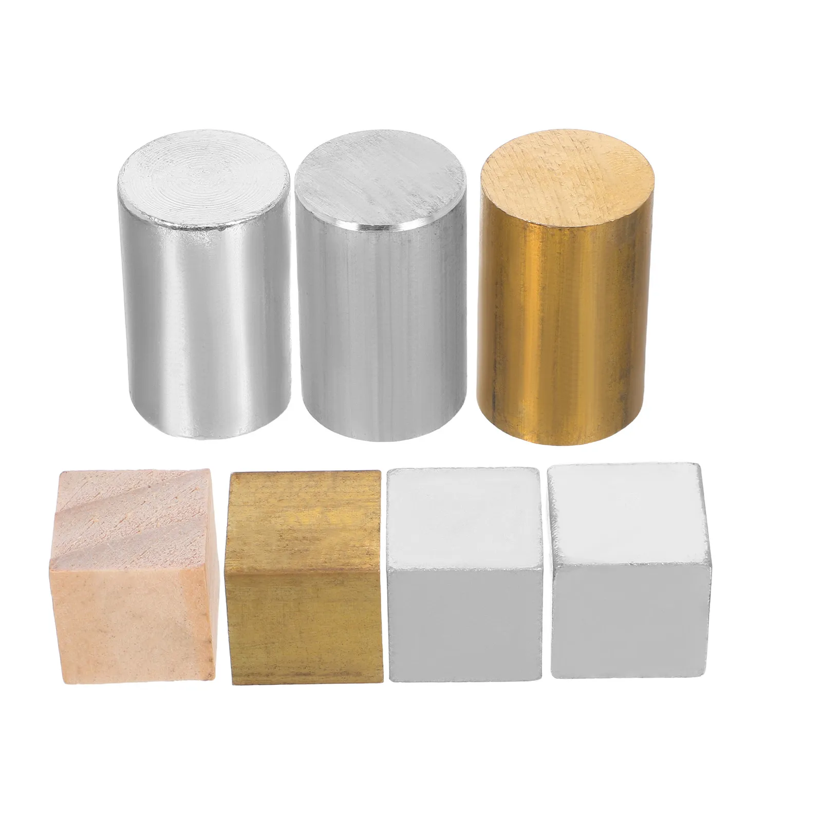 7개의 밀도 큐브, 다중 재질(구리, 철, 알루미늄) 정밀 금속 블록, 과학 프로젝트, 물리 교육용