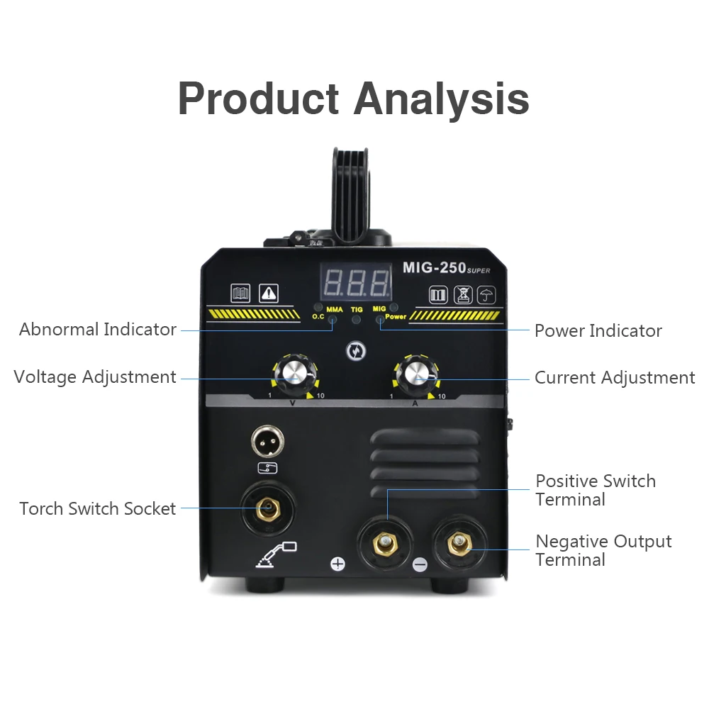 3 In 1 Mig MMA TIG Non Gas Welding Machine 250 Super 220V Welding Equipment Intelligent Adjustment IGBT Inverter Welder,welding welders
