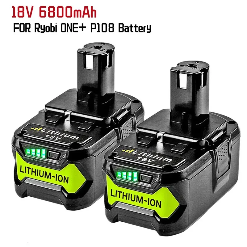 

Batterie für Ryobi 18V 6800mAh Hohe Kapazität Lithium-Batterie ONE + P102 p103 P104 P105 P107 Cordless Power Tools