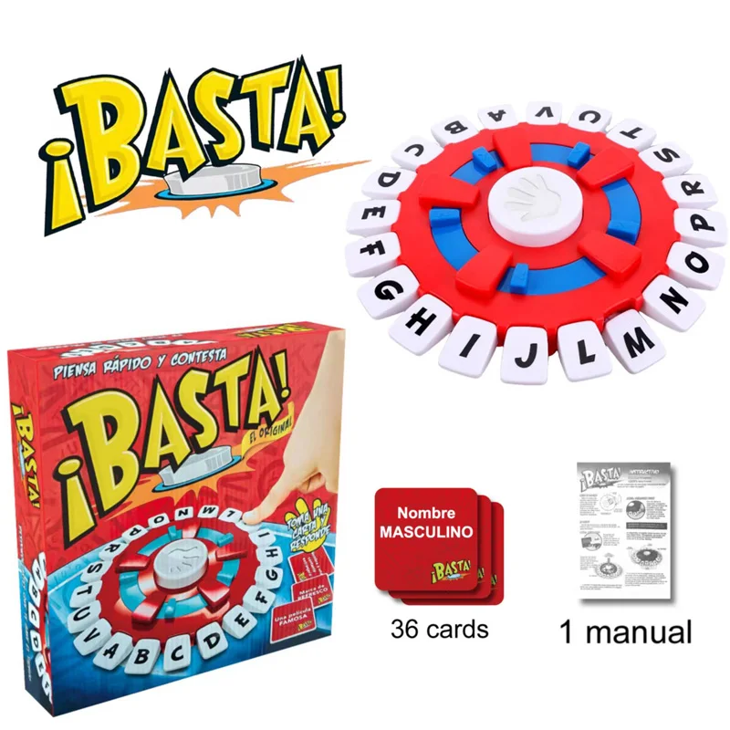New Basta Spanish Tapple Word Game - English Tapple Games Version Quick Thinking Letter Pressing Board Game 6
