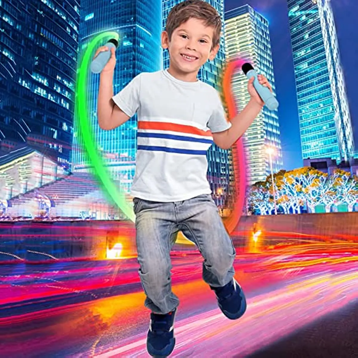 LED Fiber Optic Rainbow Jumping Rope for Kids Light Up Exercise Jump Rope  for Sport Interest Luminous Adjustable Skipping Ropes - AliExpress