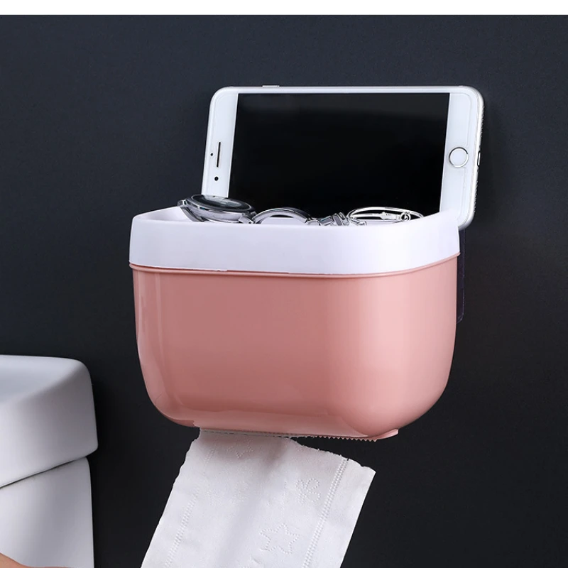 Waterproof Wall Mount Toilet Paper Holder Shelf Toilet Roll Paper Tube Storage Rack Storage Box Tray Rack Bathroom Supplies 3