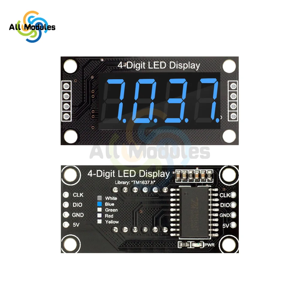TM1637 0,36 "0,36 cala 7 segmentów cyfrowy wyświetlacz tubowy 4-cyfrowy moduł LED płytka dla Arduino czerwony zielony niebieski żółty biały