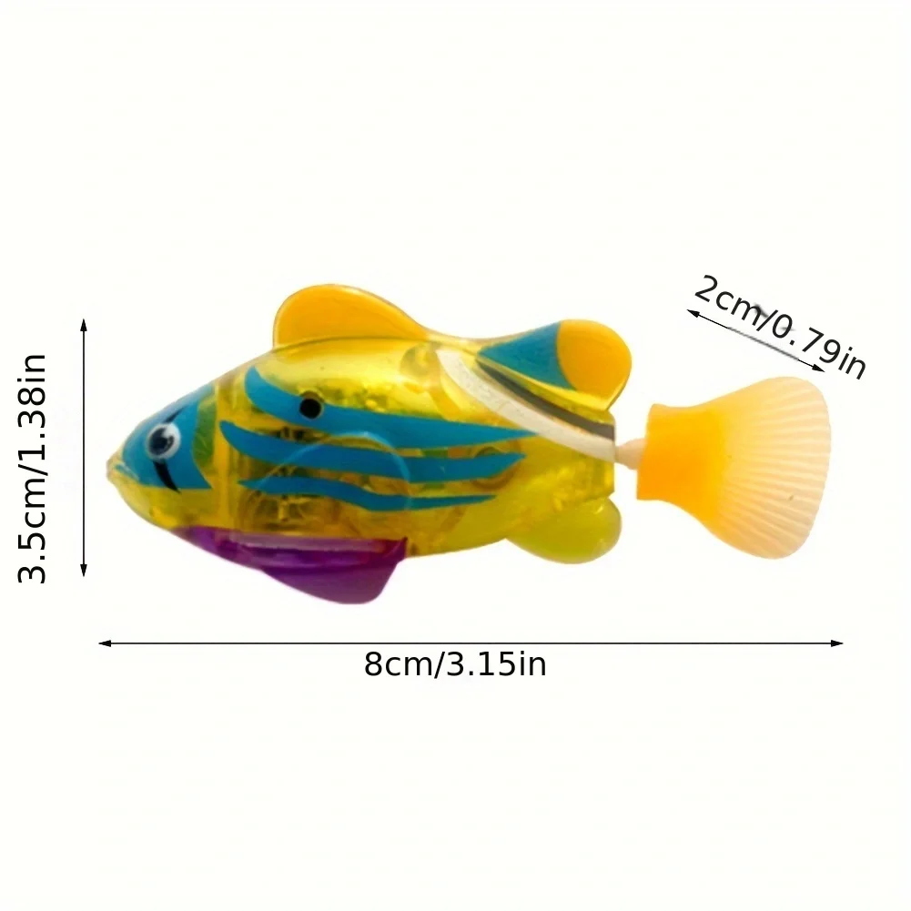 1/3/6/8 pcs Cat Toys Interactive Robot Fish LED Lighted Water Activated Cat Electric Swimming Fish Toy Kitten Cat Fish Toy With