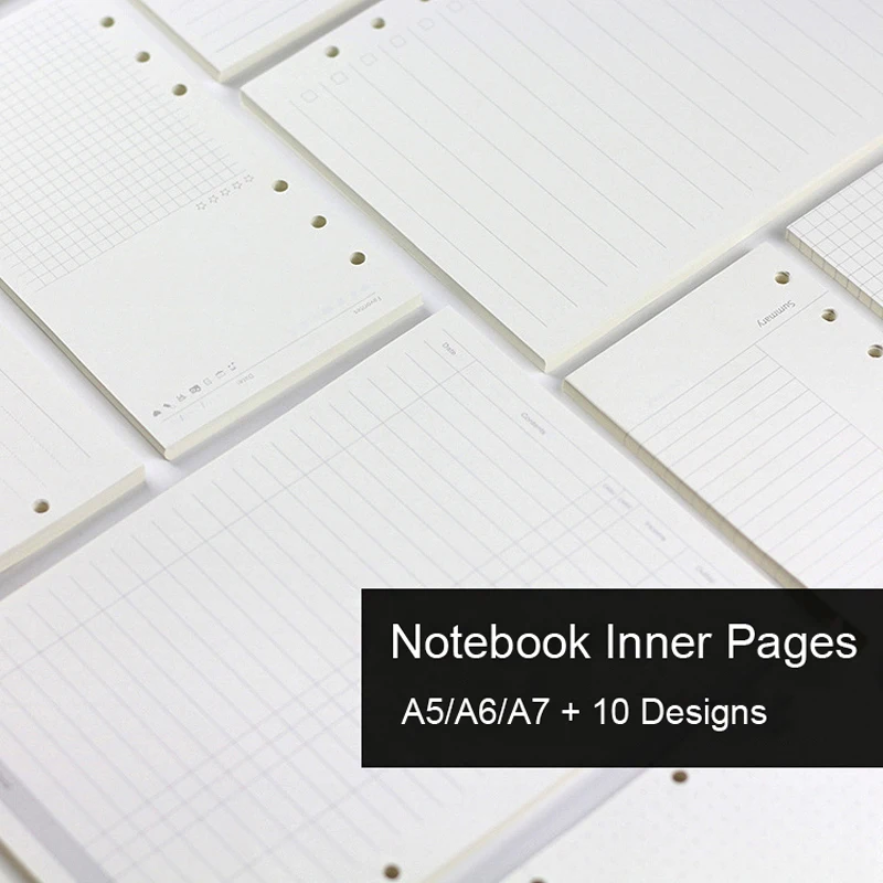 45 Sheets A5 A6A7 Loose Leaf Notebook Refill Spiral Binder Inner Page Weekly Monthly To Do Line Dot Grid Inside Paper Stationery