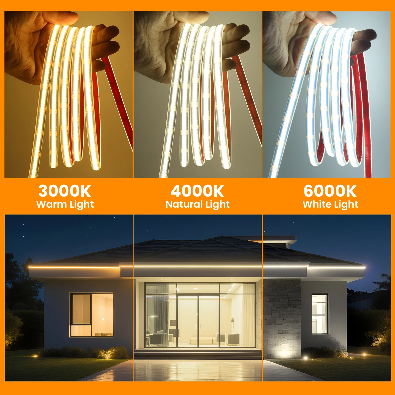 12V 24V COB LED Strip Light DC 320LEDs/M High Density Flexible IP68 Waterproof Outdoor COB S4582f3f81c5349a2b124b9b176ab3902P