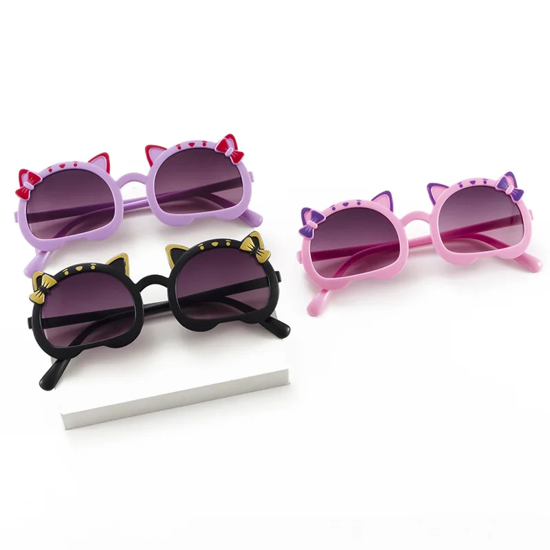 Children Cute Sunglasses Girls Summer Boys Cat Ears Animal Cartoon Sunglasses Lovely Vintage Sun Glasses UV Protection Eyewear
