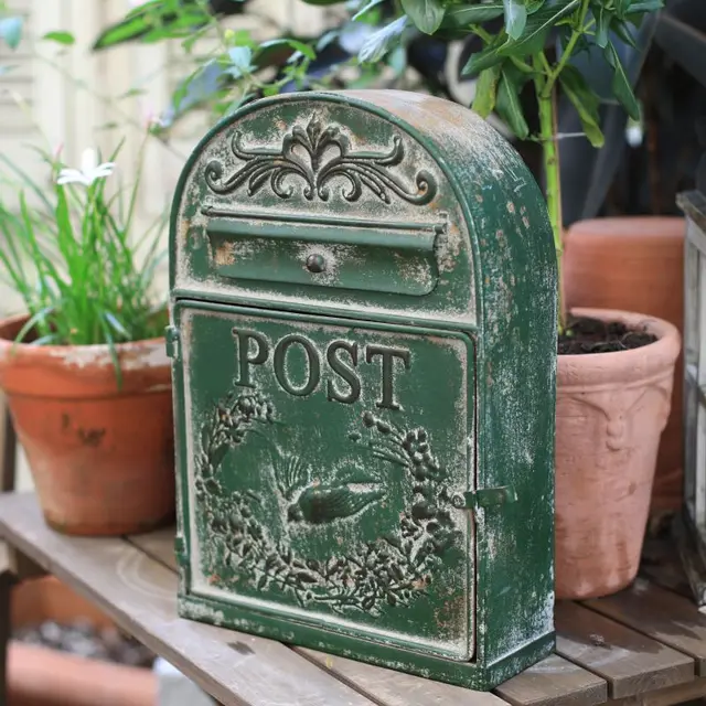 Külső Postafiókok Falra Szerelt Postaláda Postaládák Levél Doboz Fém Parasztház Post Dekoráció Kézműves Postafiók Vintage - Image 3