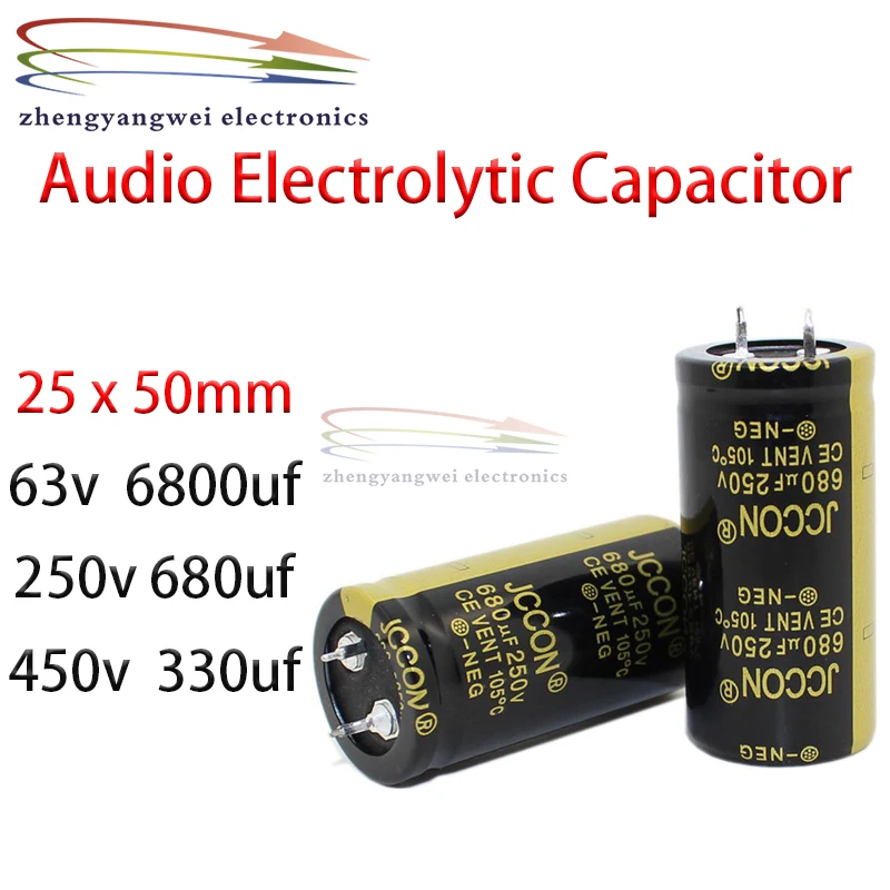 2 pièces 63V 6800uF composant de condensateur électrolytique à faible impédance en aluminium 25 × 50mm 105