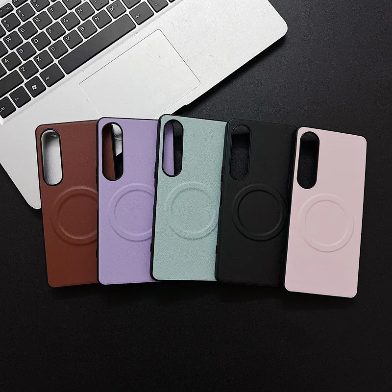 Luxury PU Leather MagSafe Magnetic Phone Case - Wireless Charging Shockproof Cover