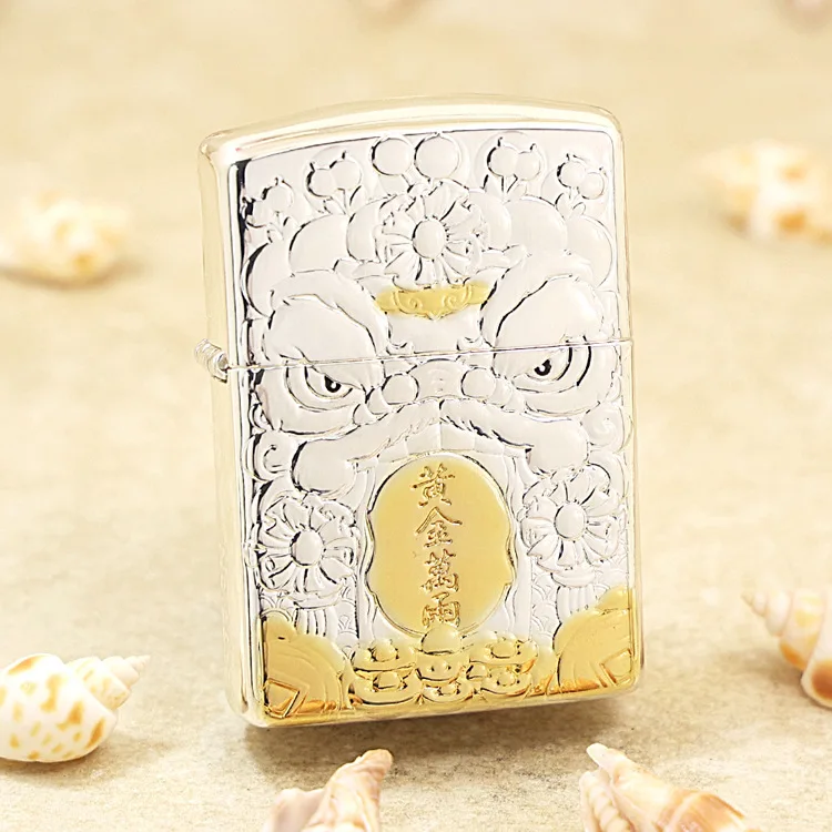 

Оригинальная зажигалка Zippo с позолоченным покрытием, медная ветрозащитная Зажигалка для сигарет, керосиновые зажигалки, подарок, защита от подделки