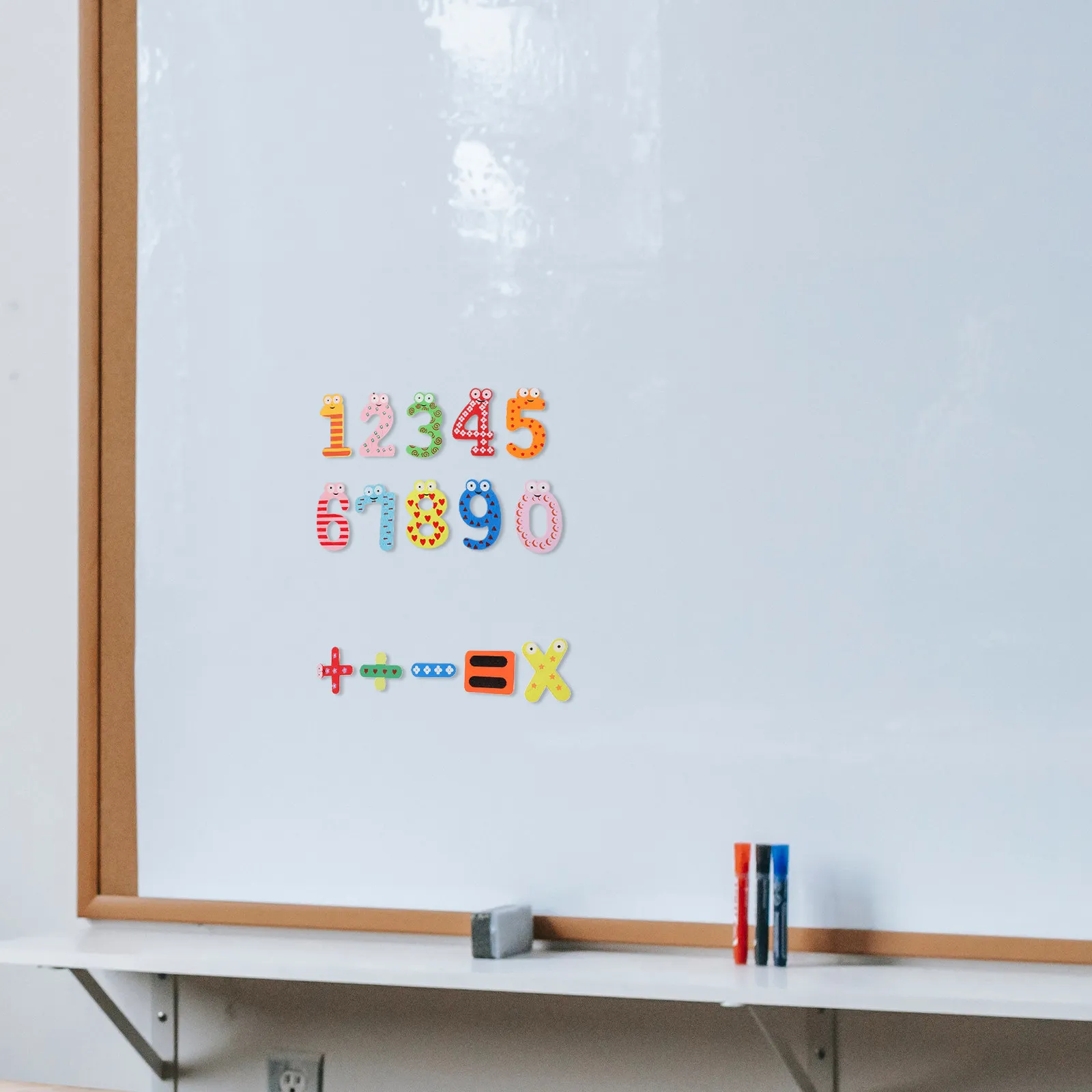 15Pcs 숫자 자석 나무 자석 숫자 조기 교육을위한 냉장고 자석 어린이 화이트 보드 냉장고 학습