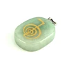 Natural Green Aventurine Reiki Amulet Pendulum Healing Master Prop Chakra Four Element Symbol Energy Stone Pendant Necklace 6