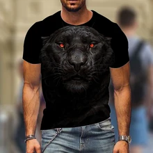 

2022 Summer Animal Graphic T Shirt Men's Tiger 3D T Shirt Fashion Casual Short Sleeve Top