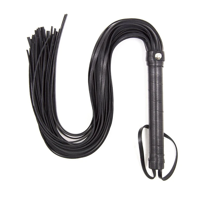1PC 40CM Genuine Leather Tassel Horse Whip With Handle Flogger Equestrian Whips Teaching Training Riding Whips 2