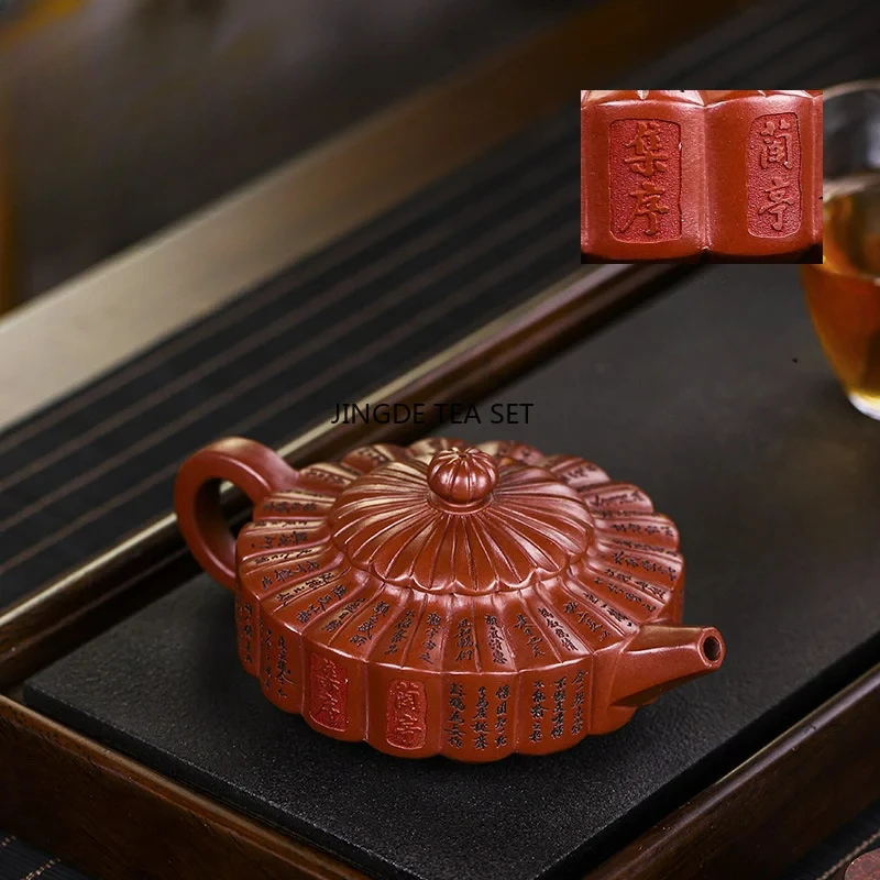Yixing Purple Clay Pot Raw Ore Dragon Blood Saranting Zhou Pan Handmade Kung Fu Tea Set