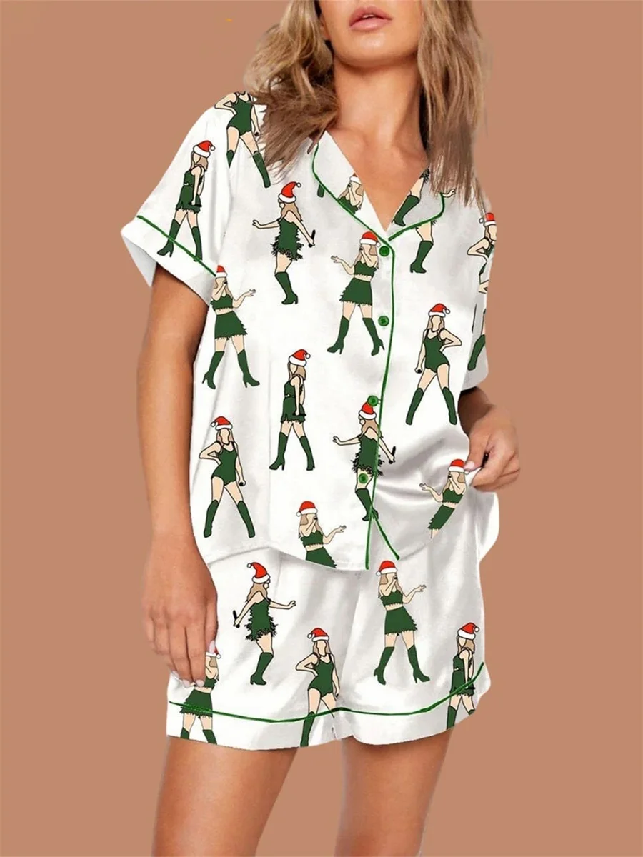 Pyjama Femme Halloween – Imprimé Festif, Col Boutonné, Manches Longues – Tissu Doux En Polyester – Taille 40 - 9