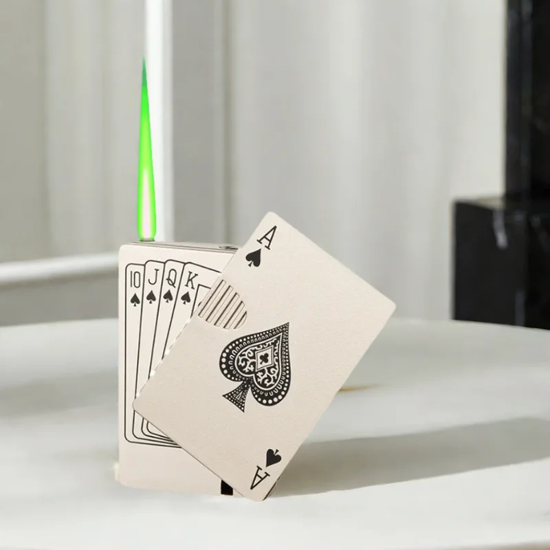 Creative Poker lighter Spades Joker Poker Butane windproof Straight Metal lighter Metal fun toys for men smoking accessories