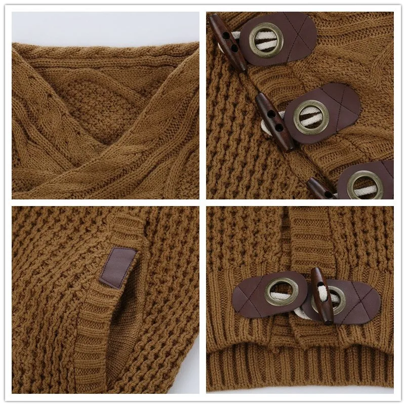 Cardigan Para Hombre Solid Sweater Man Coat 2024 Vintage Oblique Horns Button Designer Knitted Ugly Sweaters Mens Luxo Masculino 5