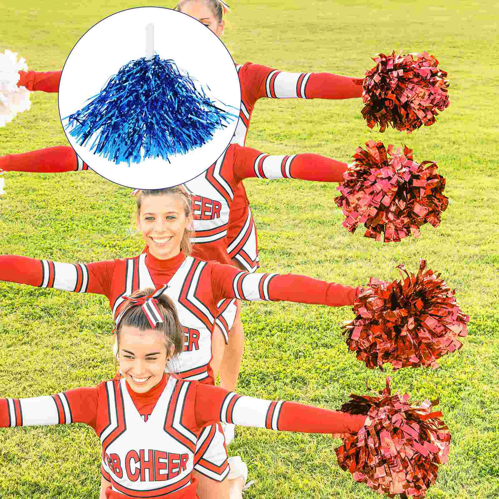 

24Pcs Cheerleading Pom Poms Cheerleader Pompoms Kit Cheering Hand Flowers