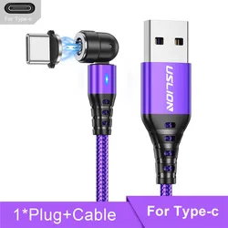 Red USB Type C Magnetic Cable - 540° Rotating Fast Charging 5A USB C Charger Cord - 1m (PURPLE)