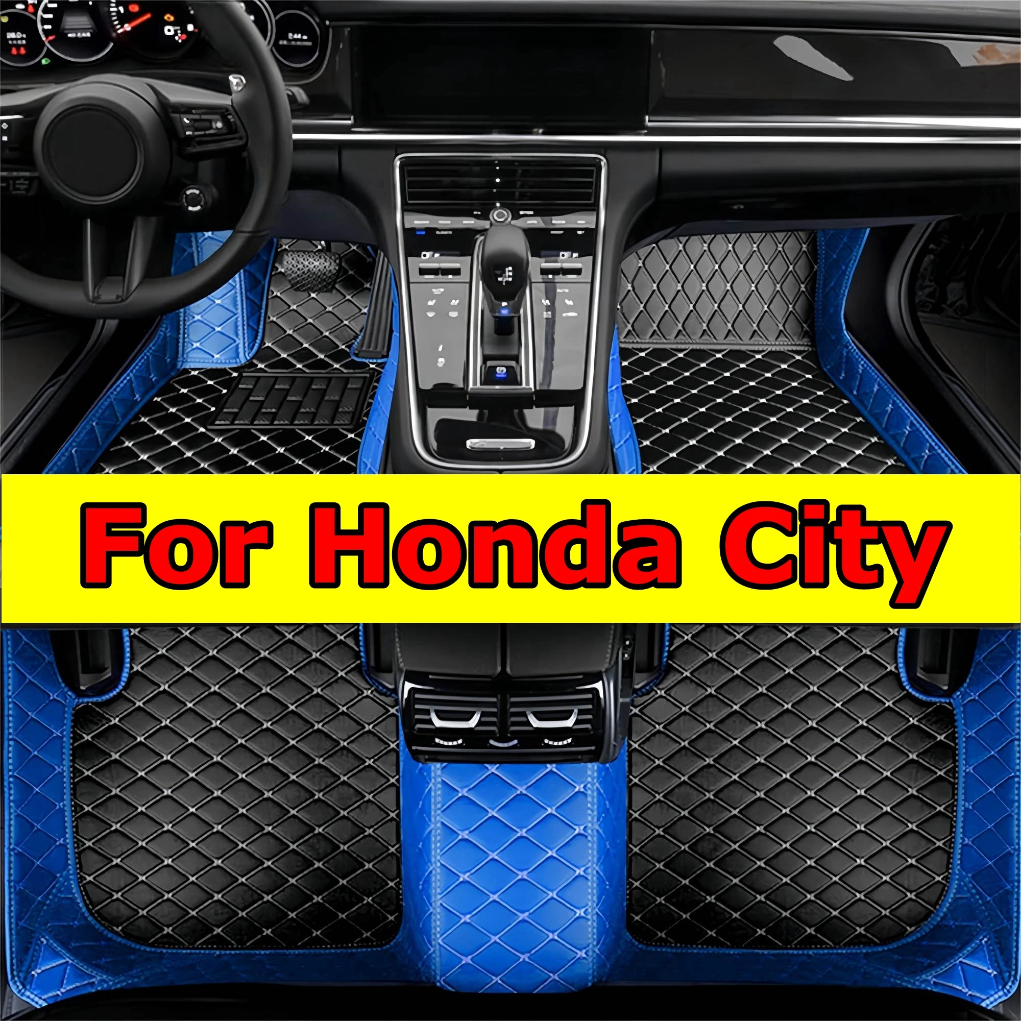 Car Floor Mats for Honda City 2015 All Leather Coverage Carpet Weather Luxury Floor Liners Full Car Accessories