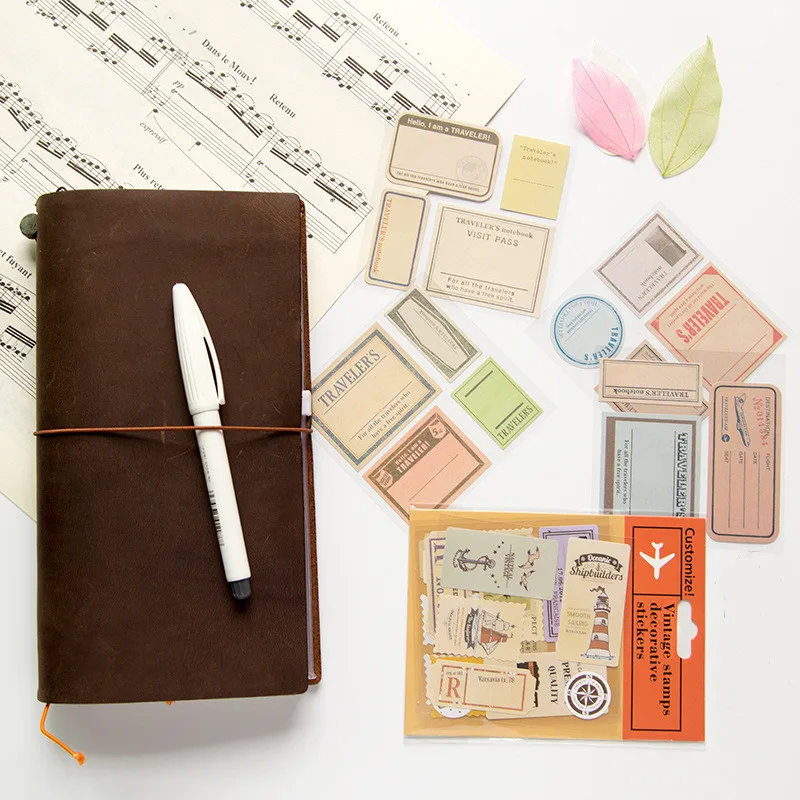 Paper Label Decoration Paste Diary Decorative Seal Paste Retro Craft  Memo Pad Daily/Weekly Time Schedule Notebook Accessories