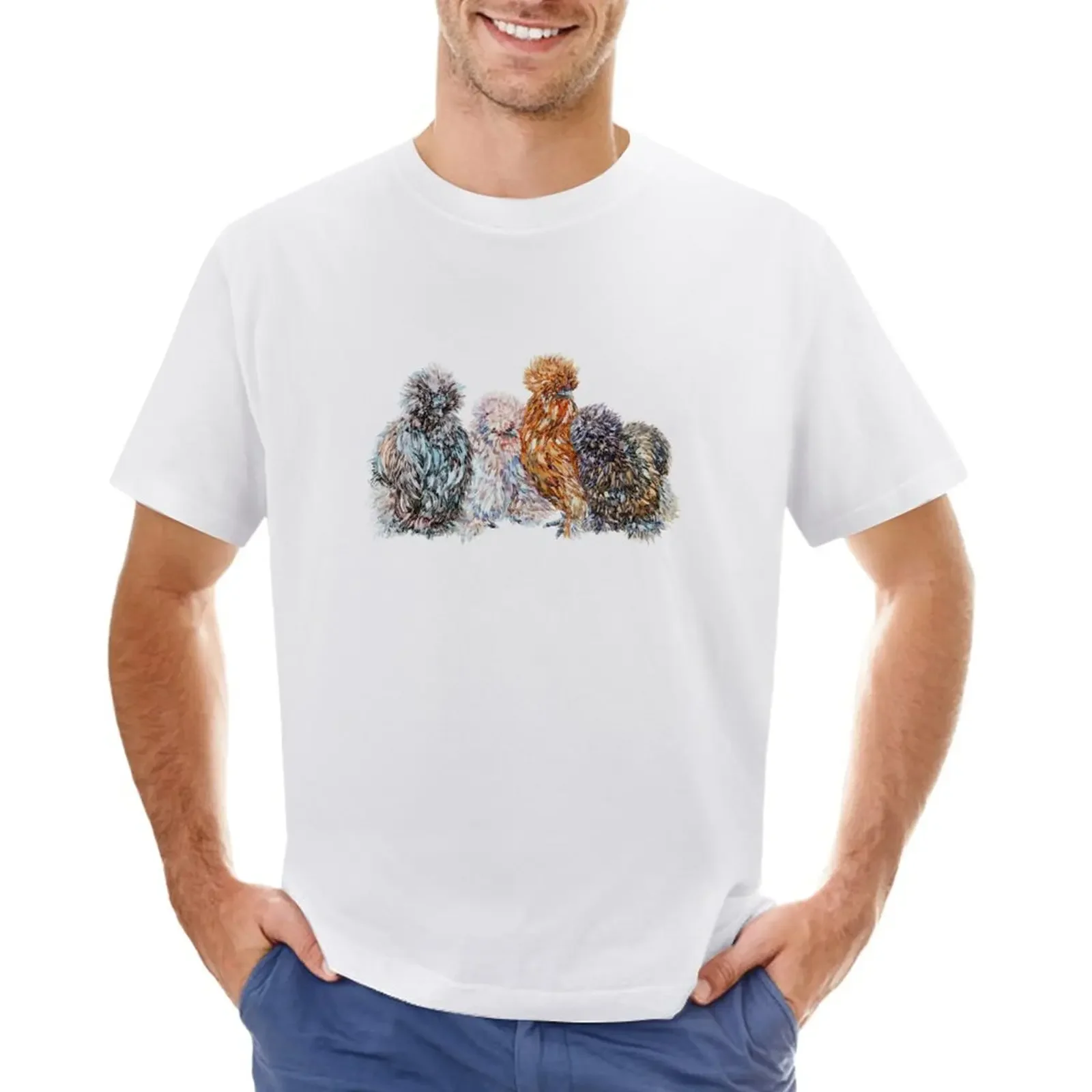 

Silkie Chicken Flock T-Shirt customs design your own customs vintage clothes mens funny t shirts
