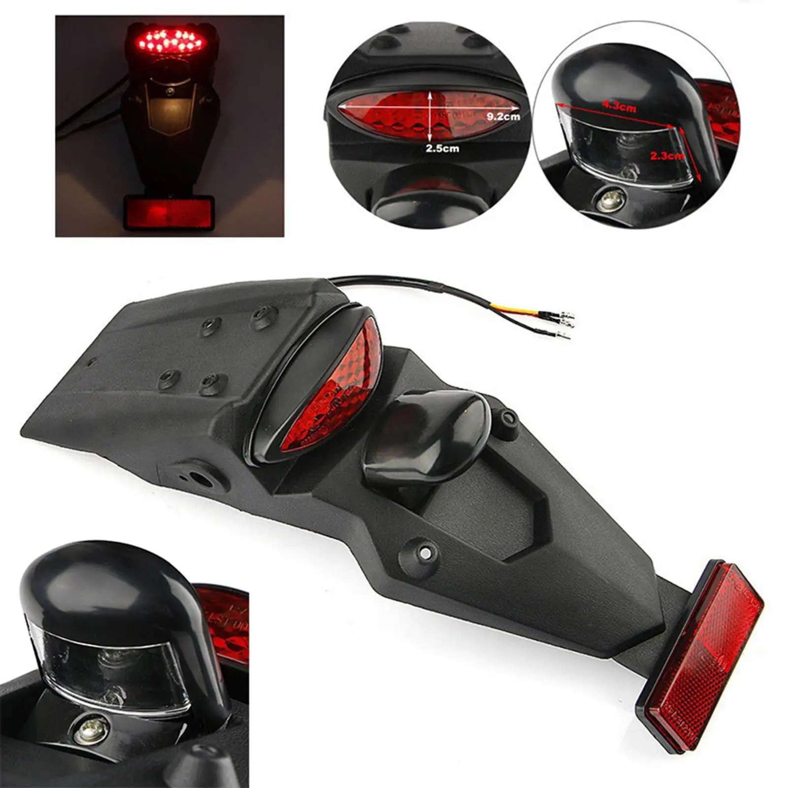 Garde-boue Arrière Universel Pour Moto Avec Feu Arrière à LED Pour Garde-boue, Feu Arrière De