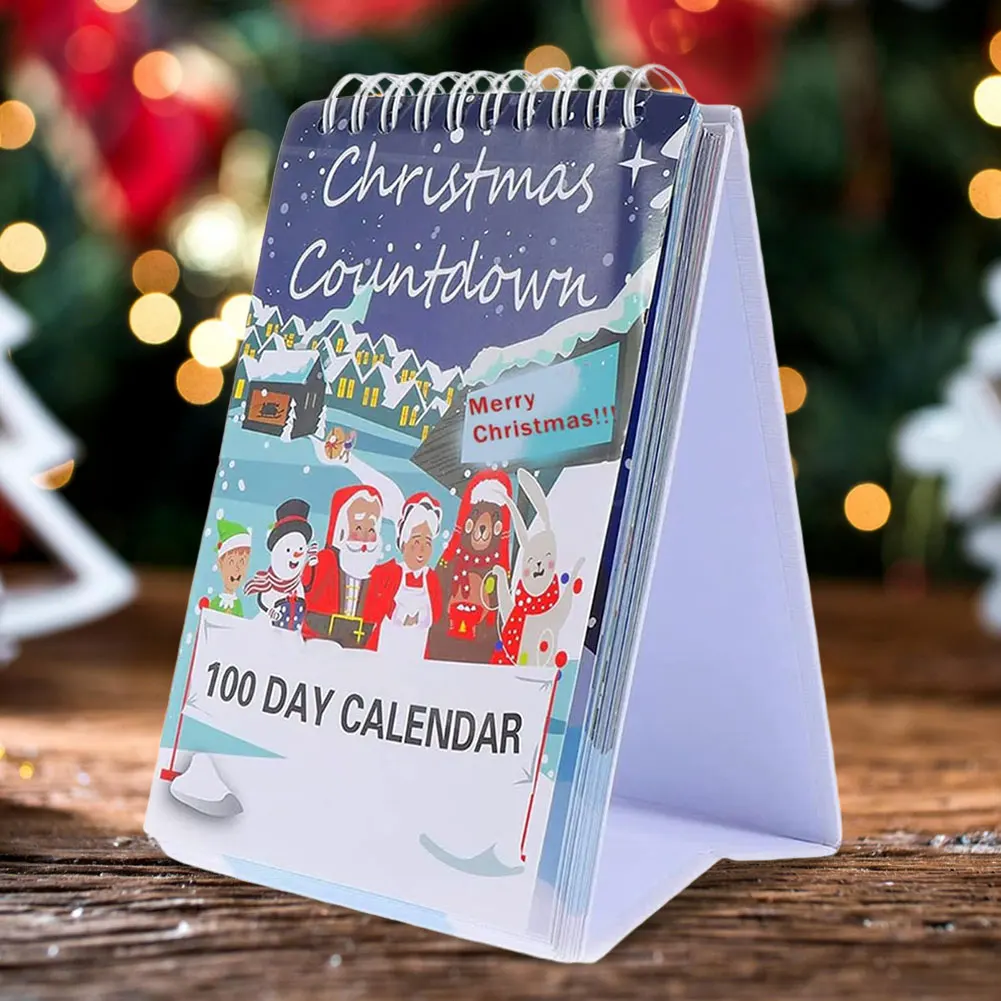 1/2/5Pcs 100 Day Christmas Countdown Calendar 2025 Desktop Tear Off Advent Calendars Home Wall Desk Calendar Decoration Gift