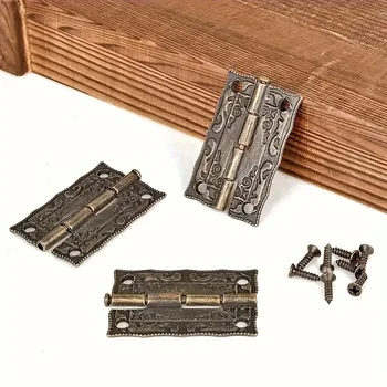 100pcs /Pack Antique Bronze Hinges for Cabinet Doors Drawer Decoration Vintage Hinges for Jewelry Boxes Furniture Hardware