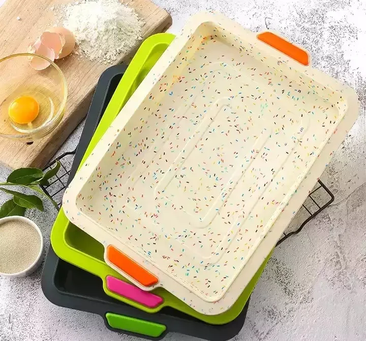 SquareSiliconeBakingTrayPanMoldPanBreadCakeMoldBakewareMould