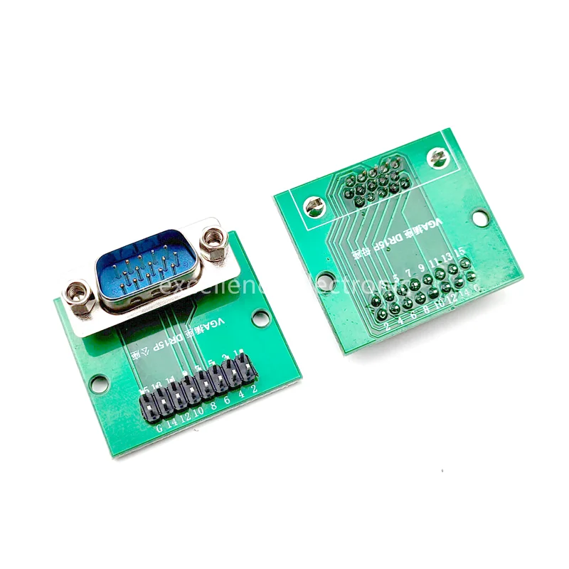 1PCS 수직 DR15(고정 나사 포함) 2.54mm 인터페이스 테스트 보드 D-sub VGA Male/ Female 소켓 PCB 변환 보드