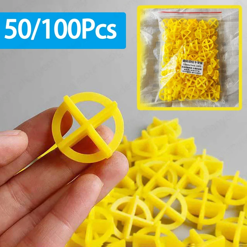 50/100Pcs Double Size Tile Spacers Clips Wedge Ceramic Leveling System Floor Wall Tile Gap Leveling System Construction Tool tile spacers tile leveling clips tile leveling tools