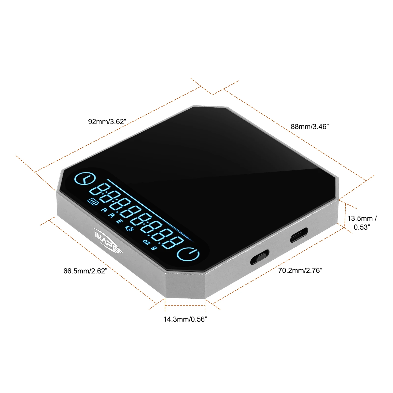 ميزان قهوة إلكتروني معدني ذكي IKAPE V3 - دقة عالية...