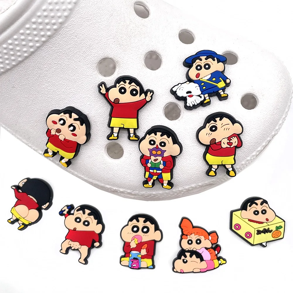 

10 шт. Crayon Shin-Chan nodra Noob Коллекция обуви шармы для Crocs DIY украшения обуви аксессуары украшение сандалий подарок для детей
