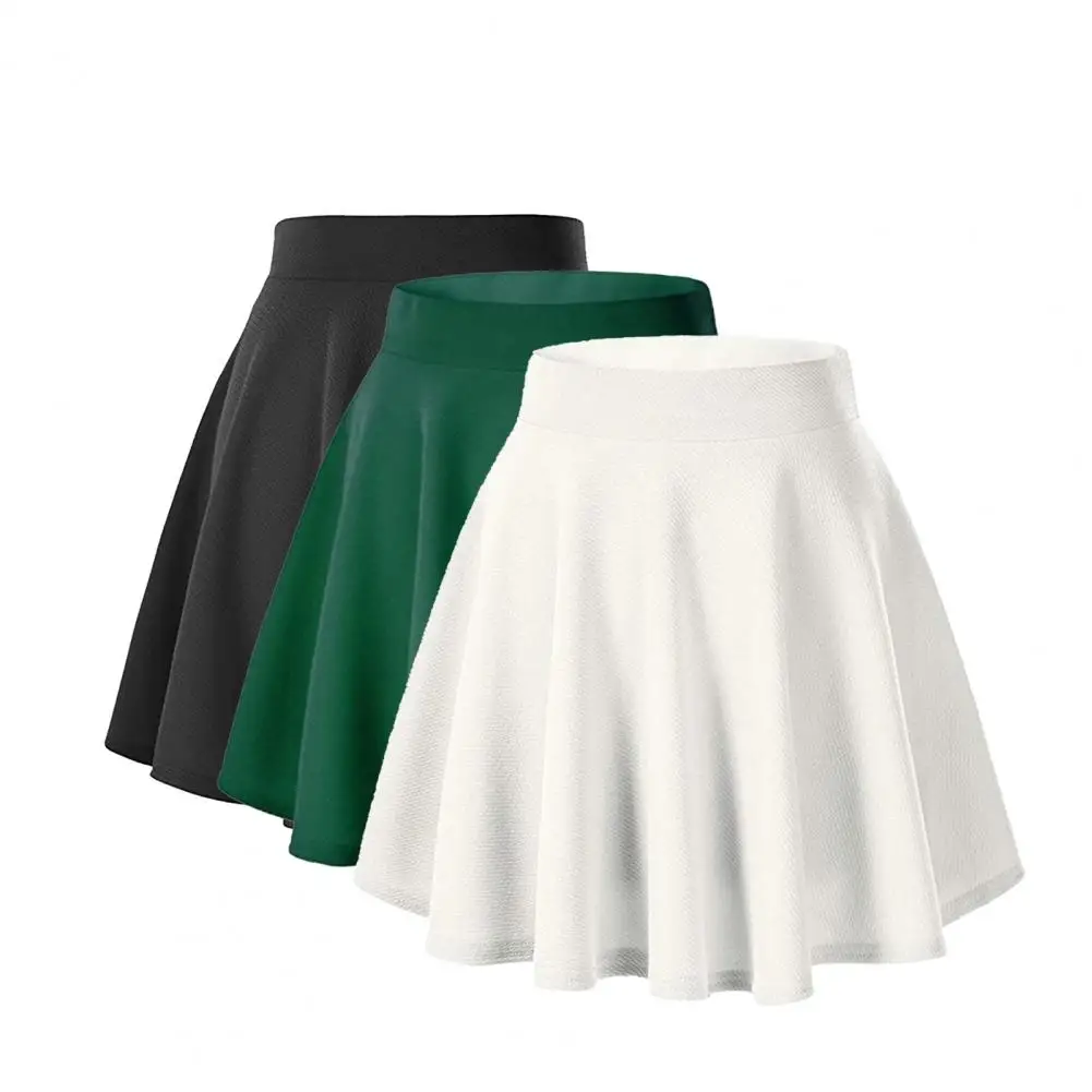 

Slimming Skirt High Waist A-line Skater Skirt for Women Solid Color Mini Skirt Streetwear Casual Short for Everyday Wear