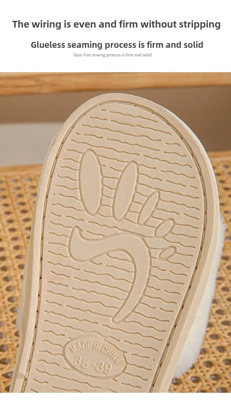 Women's Winter Crystal Furry Plush Slippers