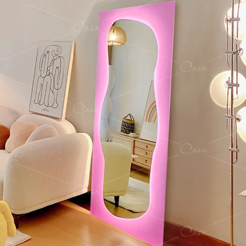 Espejos De Pared De Cuerpo Completo Para Maquillaje, Espejo De Pared Grande  Con Luz Para Dormitorio, Artesanía, Diseño De Tocador, Estilo Moderno,  Decoración Del Hogar - Espejos De Decoración - AliExpress