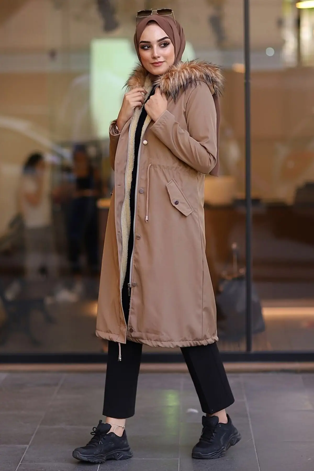 

Indish Fleece 2401 Fur Coat-Mink Brown Waterproof Hijab Coats & Clothing