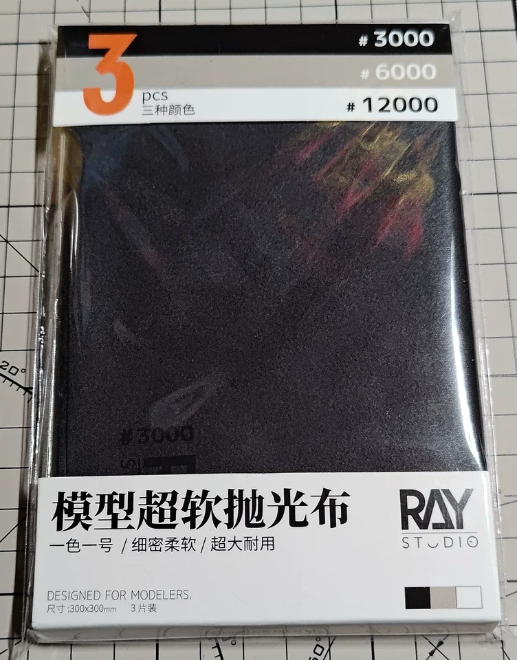 RAYSTUDIO Model Ultra-soft Polishing Cloth #3000 #6000 #12000 Model Figure Cleaning Cloth 300mm*300mm Model Polishing Tool Model Tools